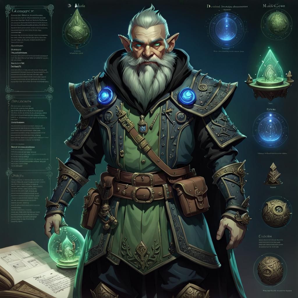 D&D Dark Gnome Artificer Character Sheet