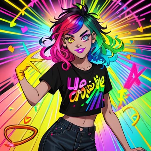Vibrant Pride Portrait in Digital Illustration Style