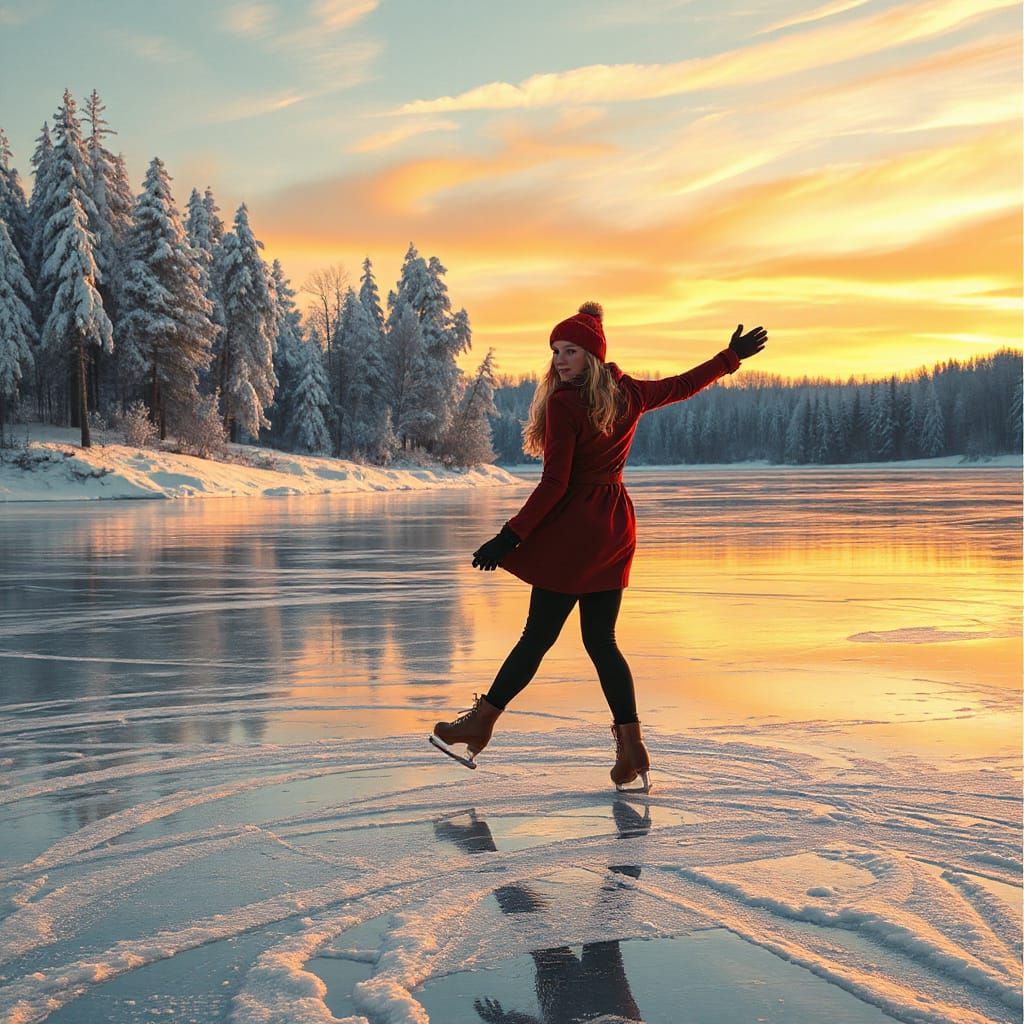 Elegant Winter Scene in Dreamy Digital Art