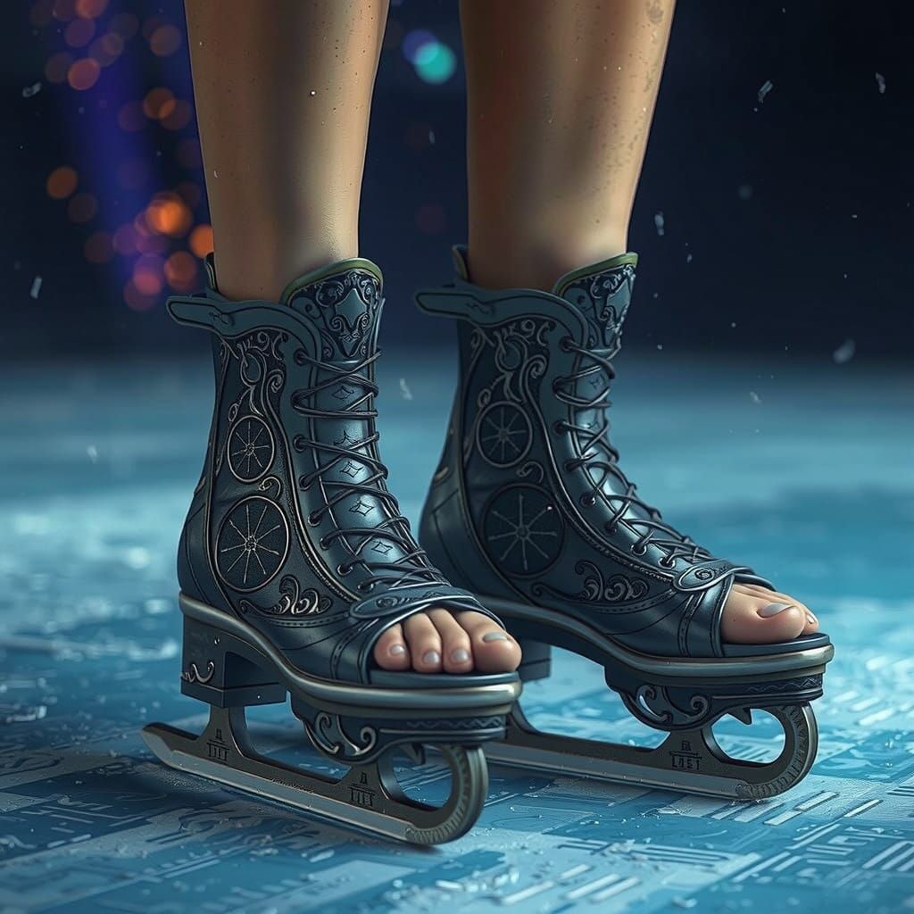 Ethereal Goddess Ice Skates in Gunmetal Grey