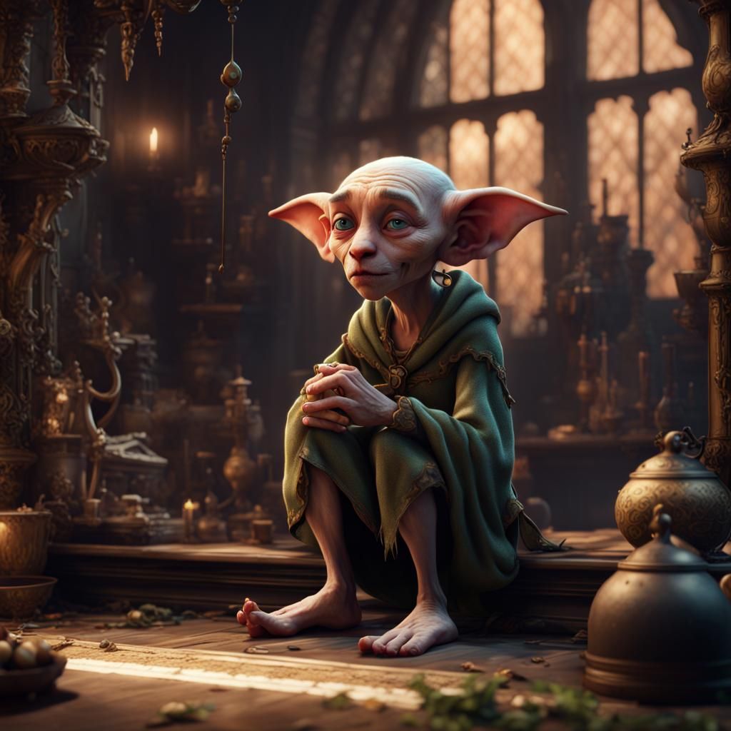 House Elf's Lament: A Detailed Matte Painting