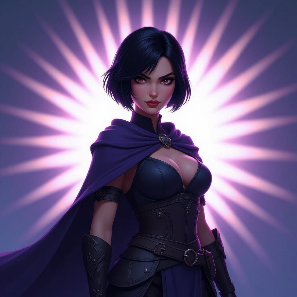 Robust Female Warrior in Mystical Dark Art