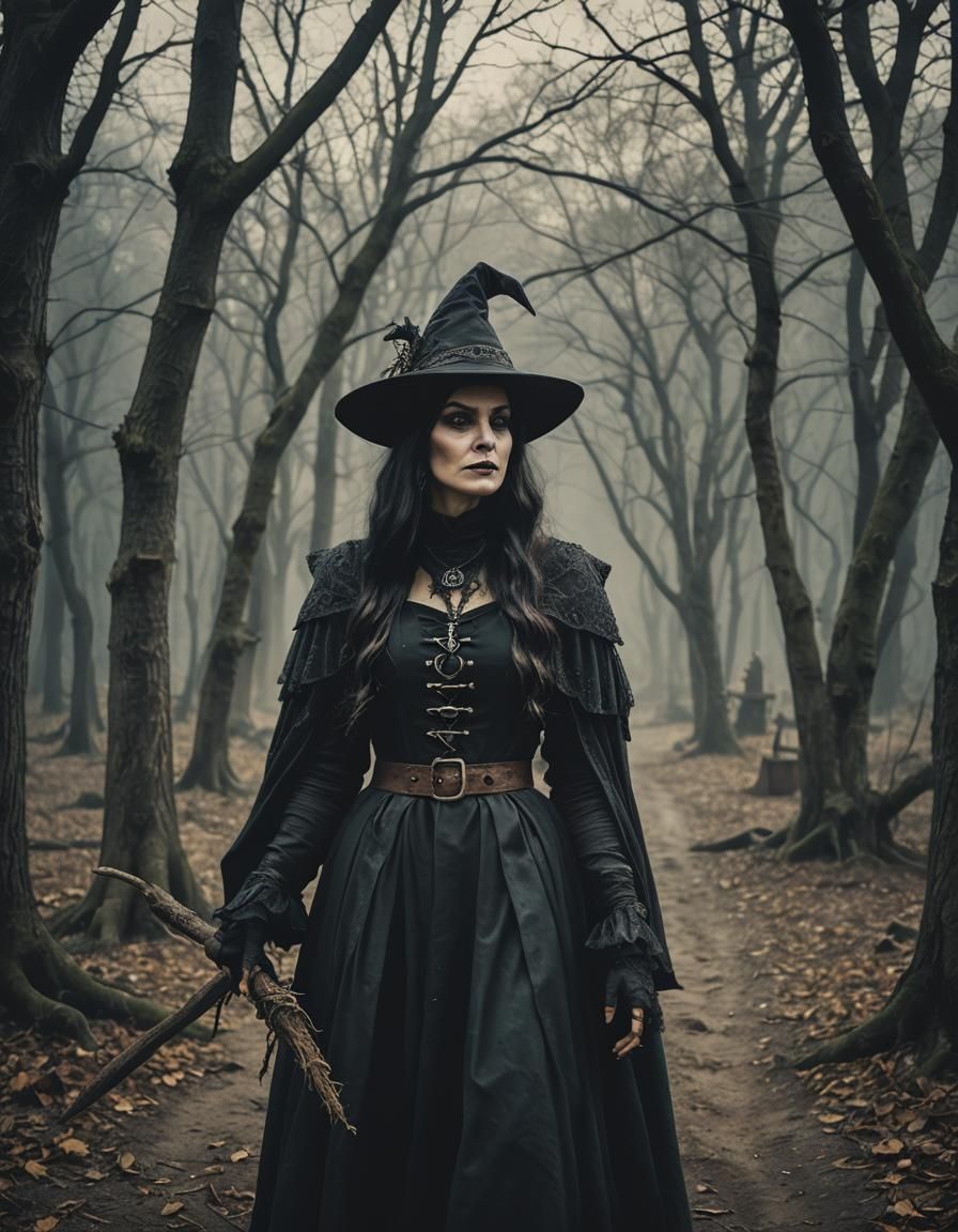 Gothic Medieval Witch in Cinematic Style