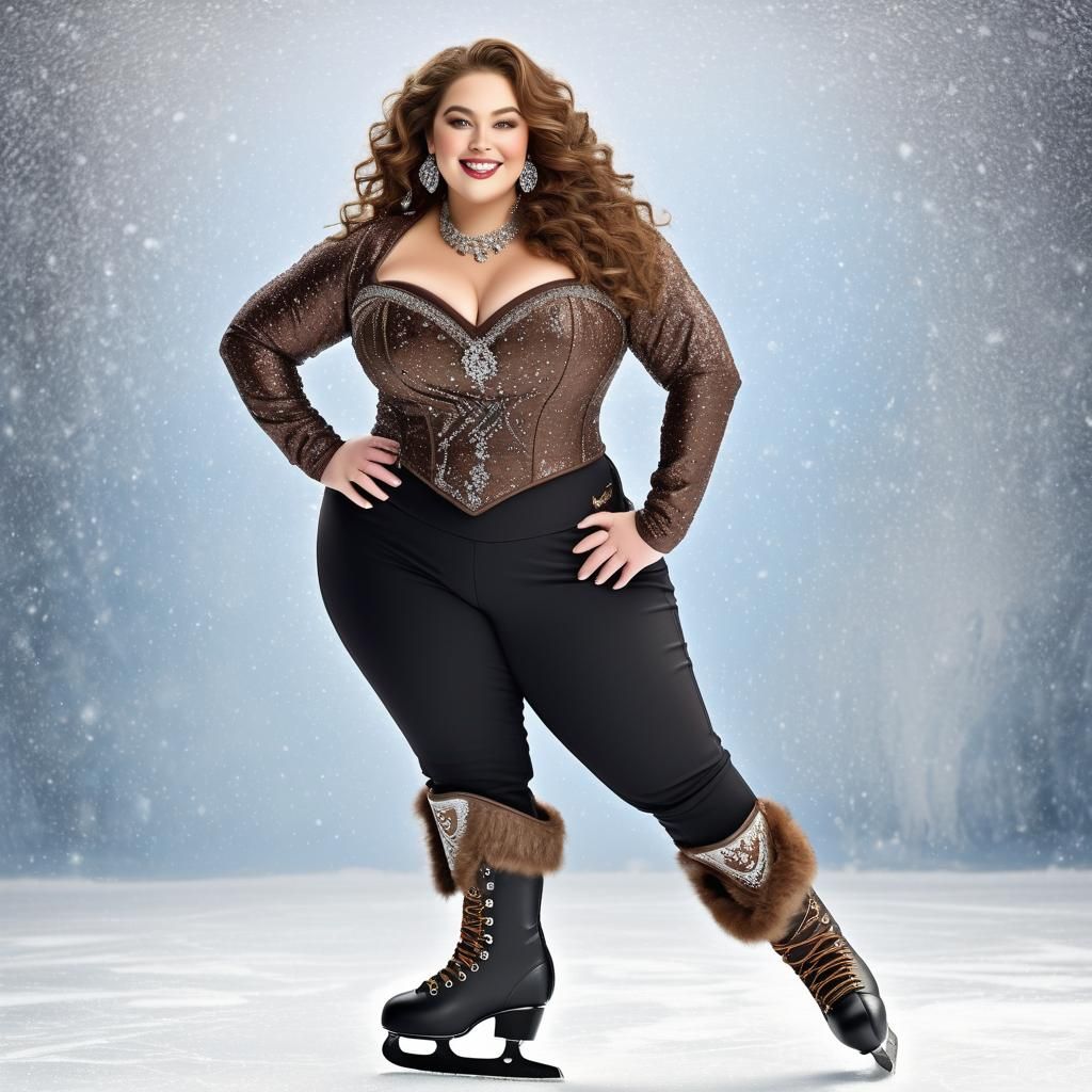 Curvy Cowgirl on Ice Skates