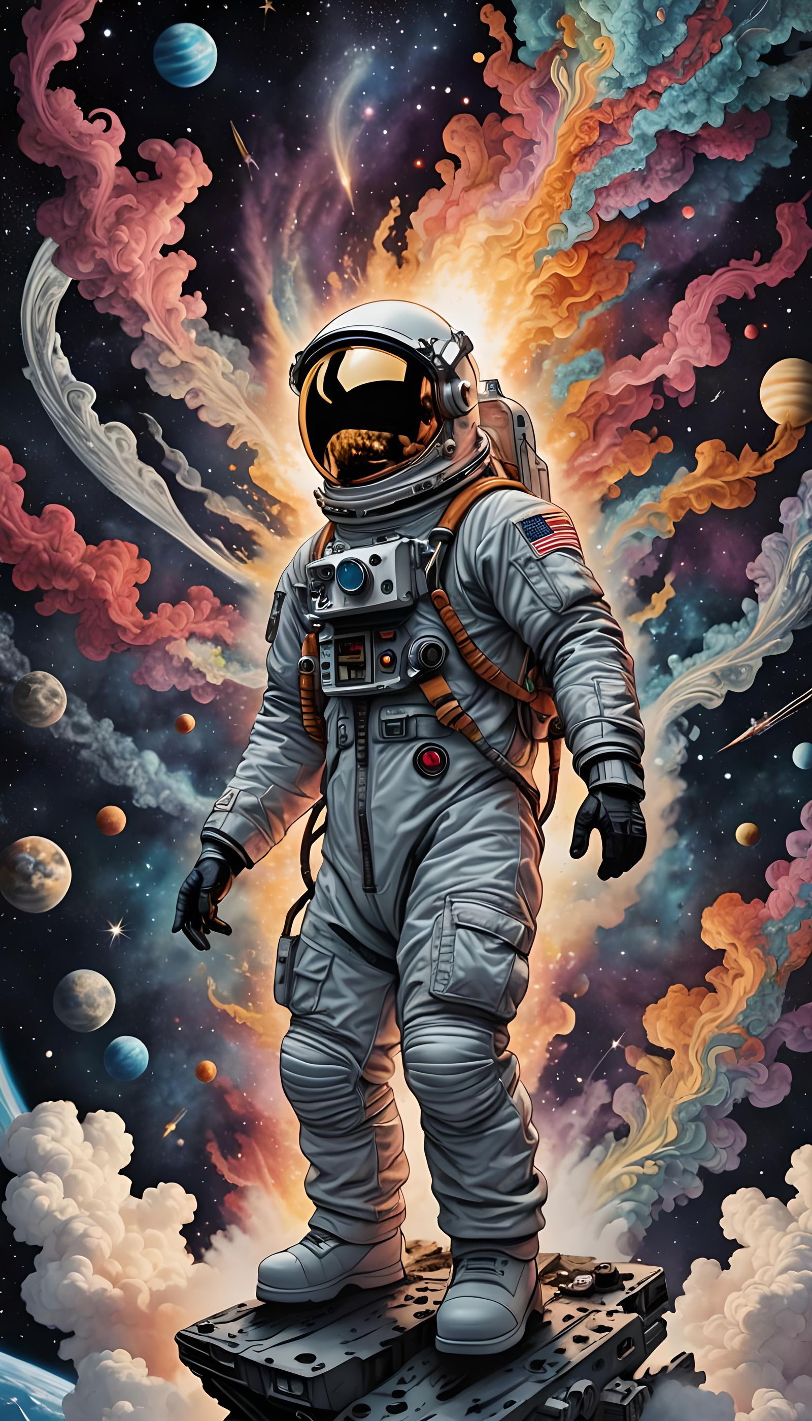 Me psychedelically exploding into space, wave function, Zent...