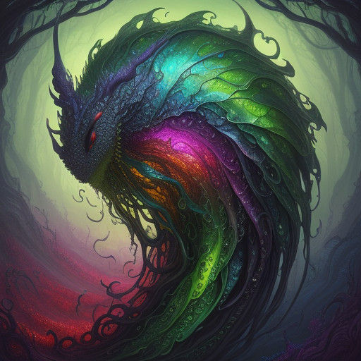 Surrealistic Pomacean Nectar in Vibrant Orchard Fantasy Art