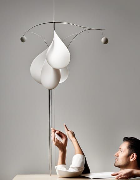 Abstract Kinetic Sculpture Mobile Design