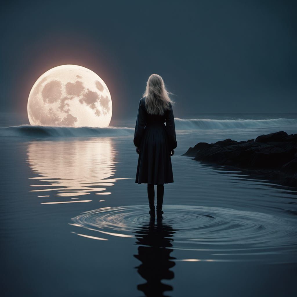 Ethereal Moonlit Scene in Cinematic Film Style