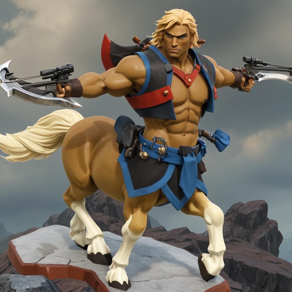 Centaur Warrior on Mountain Top with Crossbow