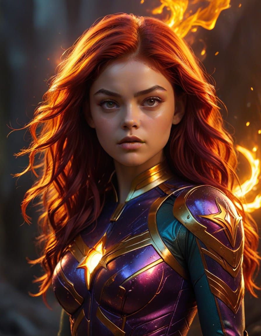 Starfire as Alien Princess in Comic Book Art