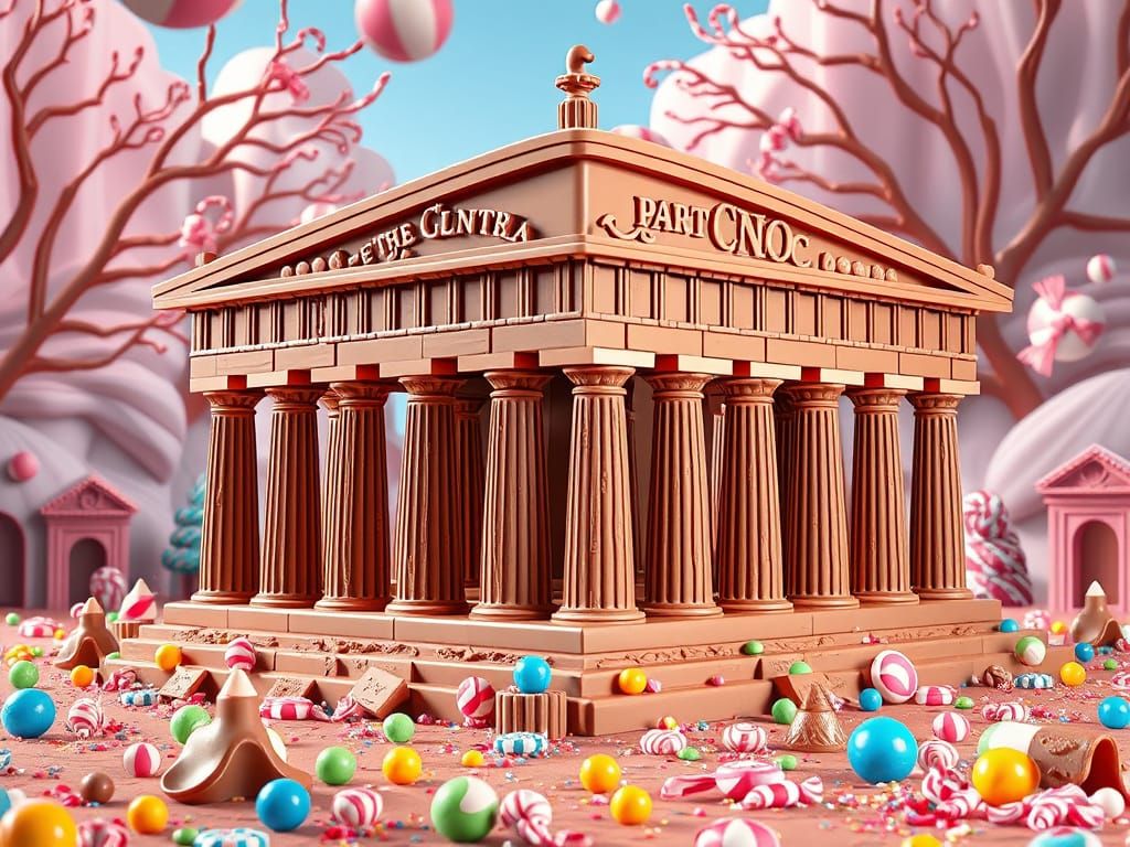 Parthenon made of milk Chocolate