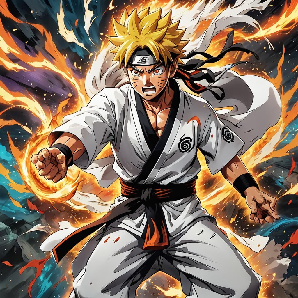 Anime Fight Scene in Manga Style