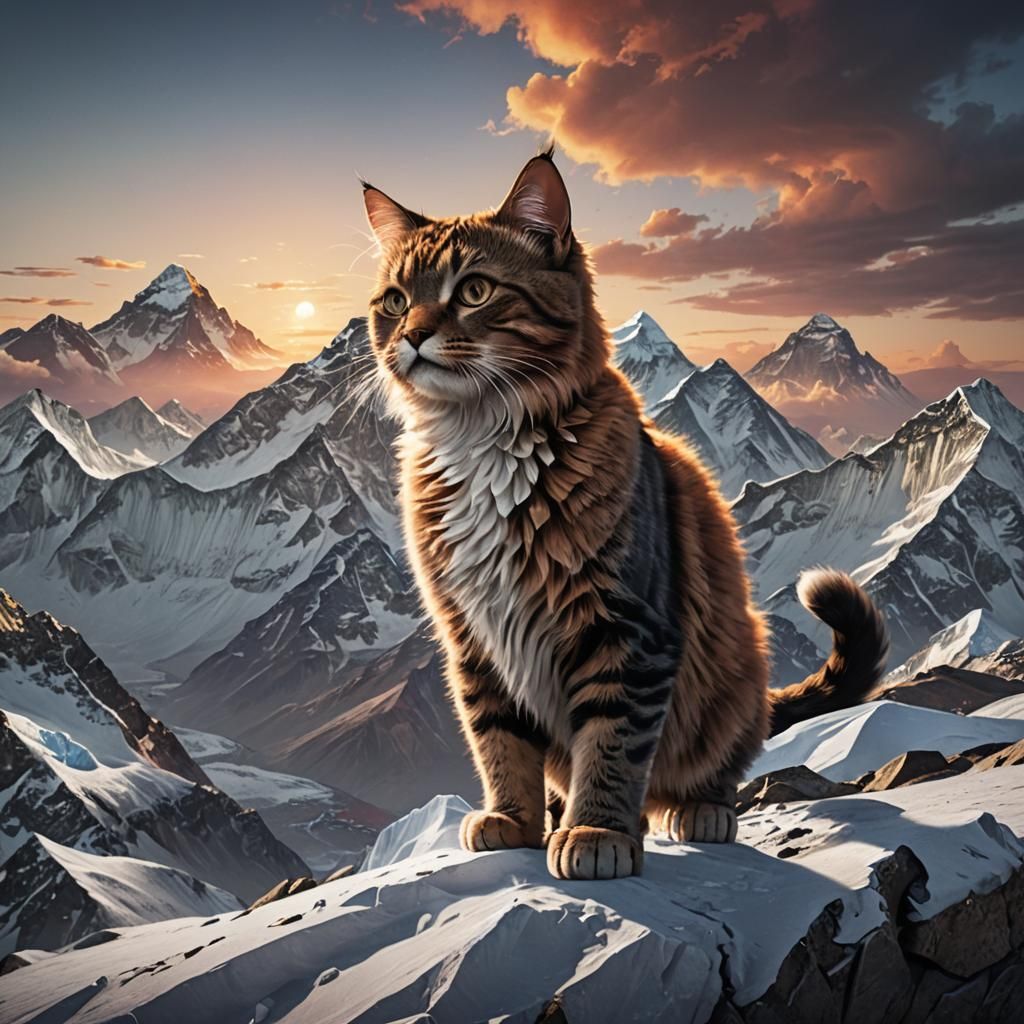 Cat Conquers Everest: A Matte Painting