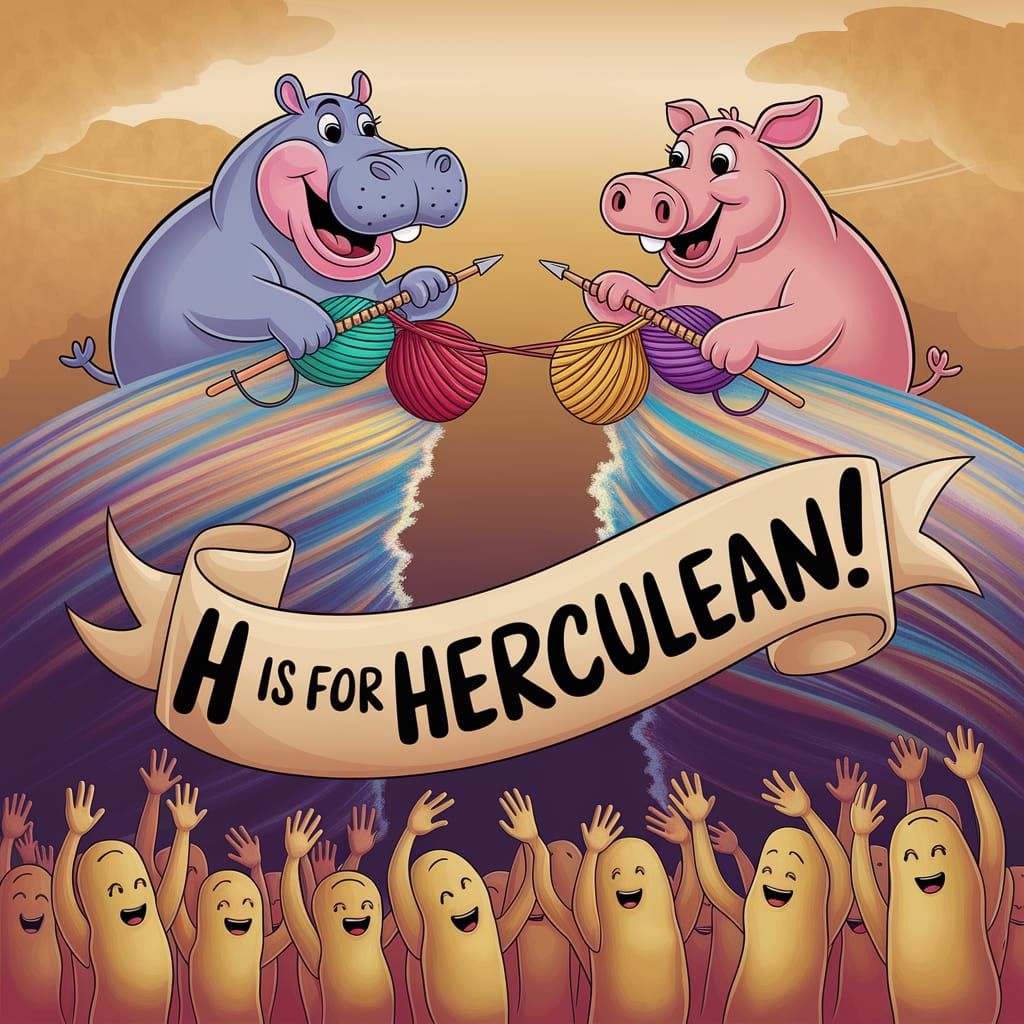 Hippo and Hog Mend Ozone Layer in Whimsical Art