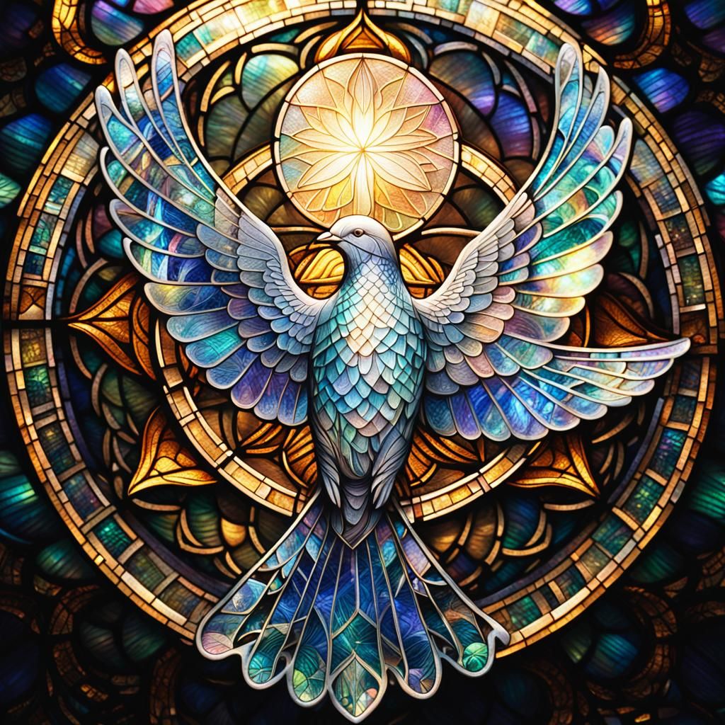 Sacred Dove in Resplendent Radiance