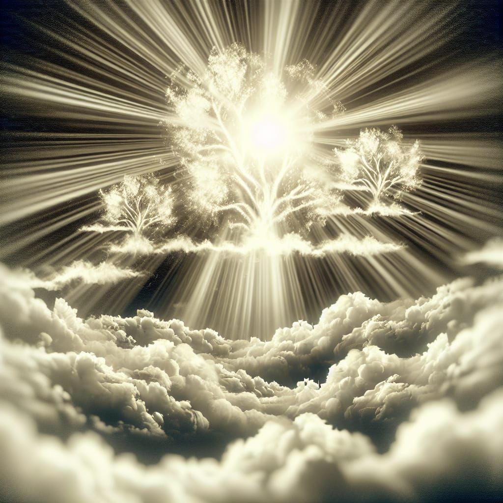 Ethereal Genealogy Scene with Heavenly Light