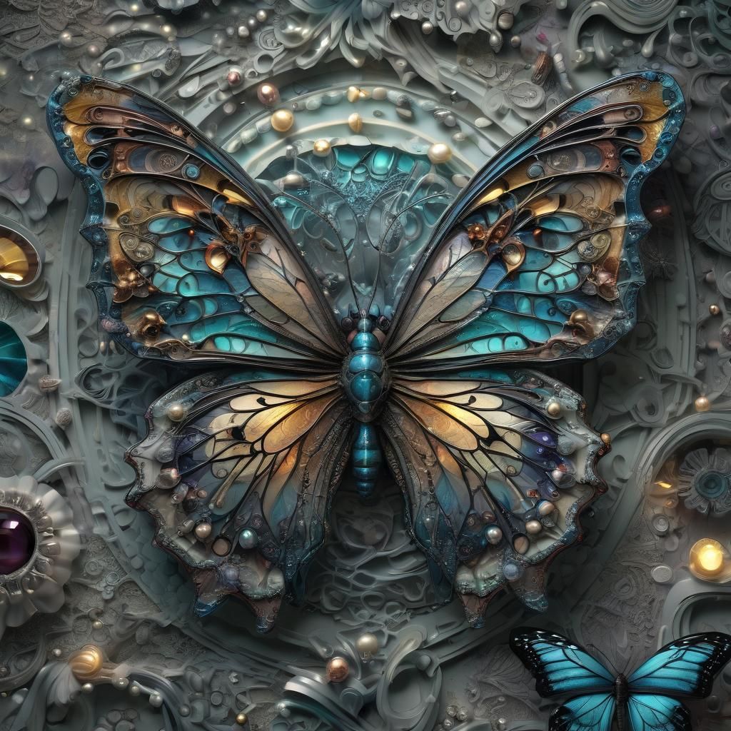 Luminous Smoke Butterfly: A Shimmering CGI Dream