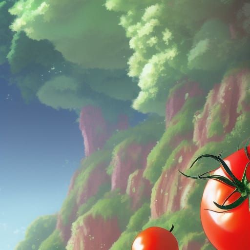 Tomato in Studio Ghibli Anime Style
