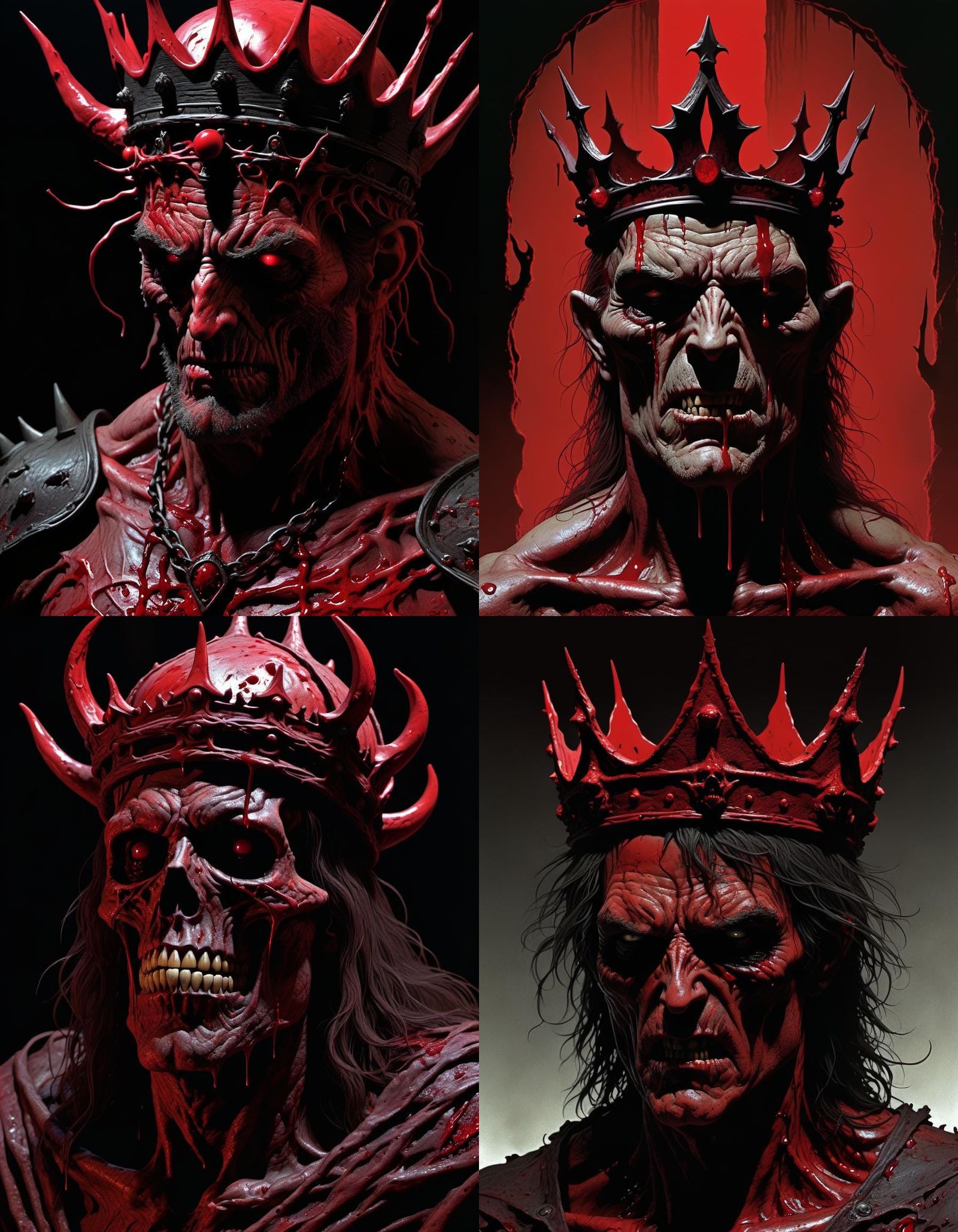 Blood of kings, ZBrush infused crimson staind crown,poison+addled vulgar ominous undertones,with elements of horror volu...