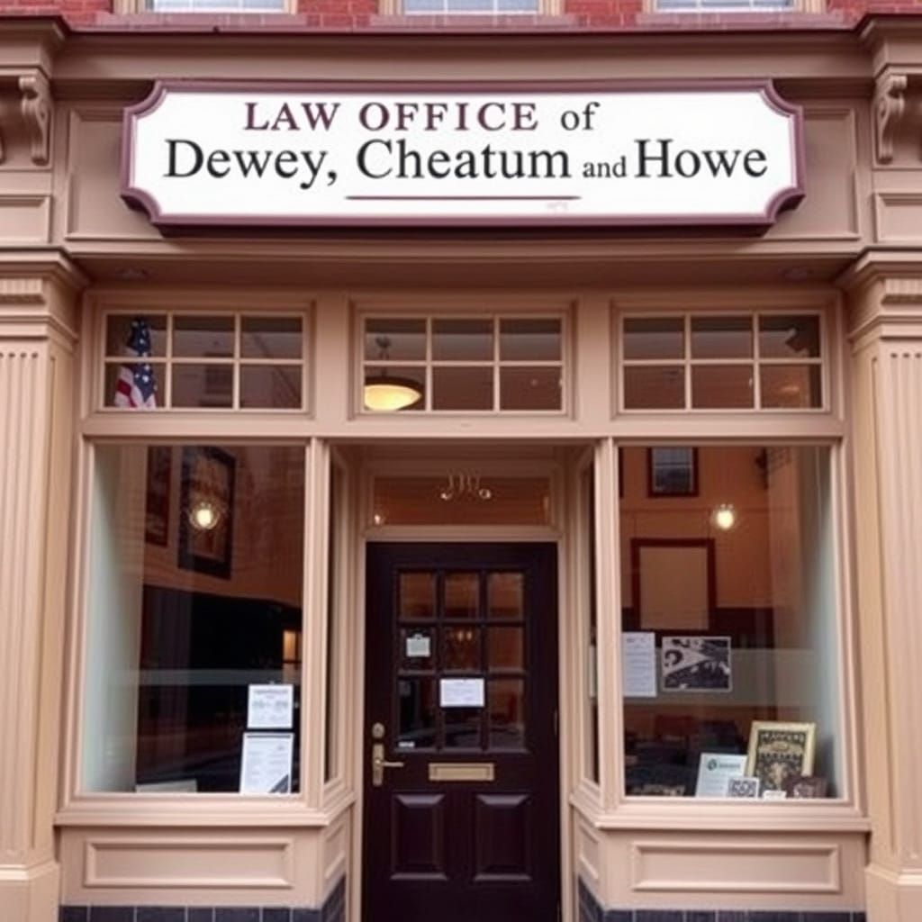 Vintage Law Office Storefront on a Charming Street