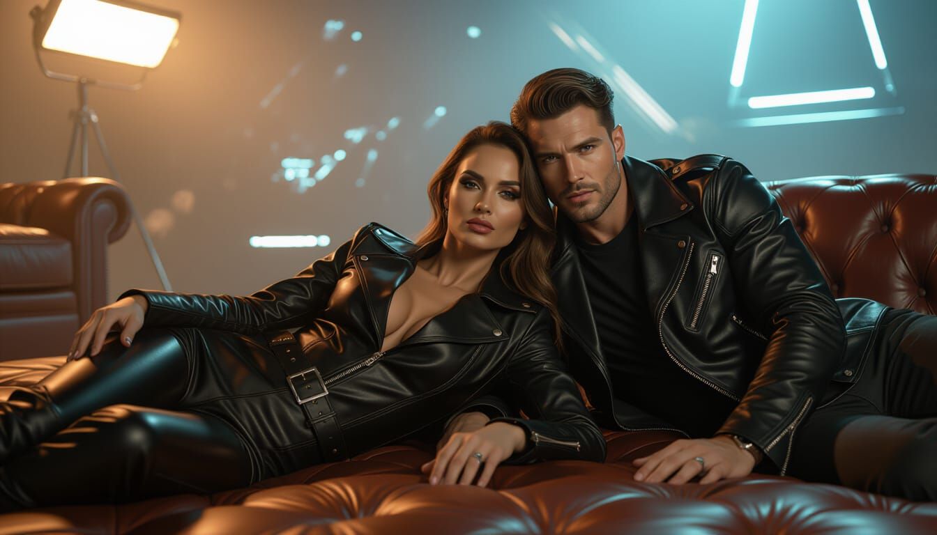 Futuristic Nurse and Leather-Clad Man