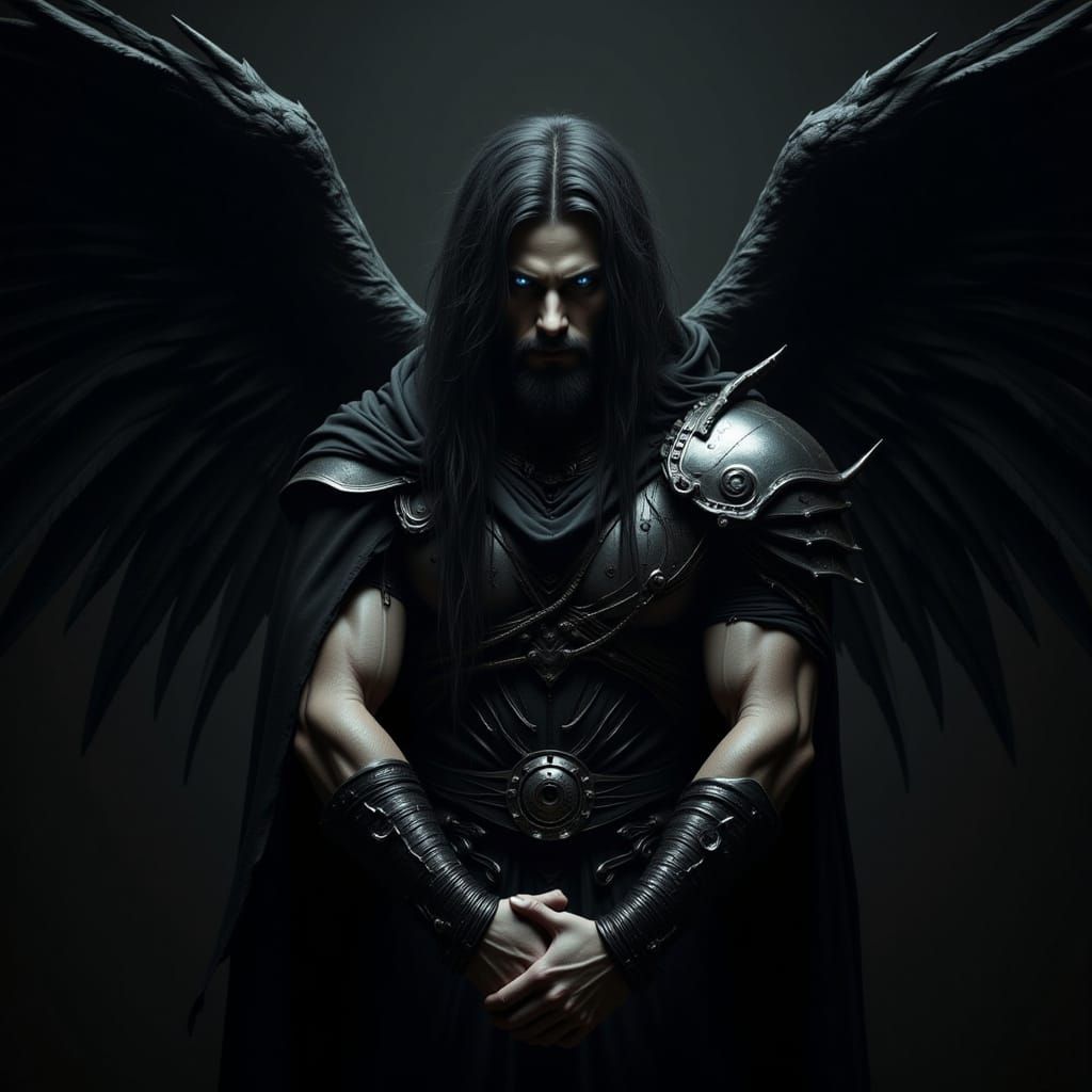 Eldritch Retro-Futurist Dark Angel Portrait