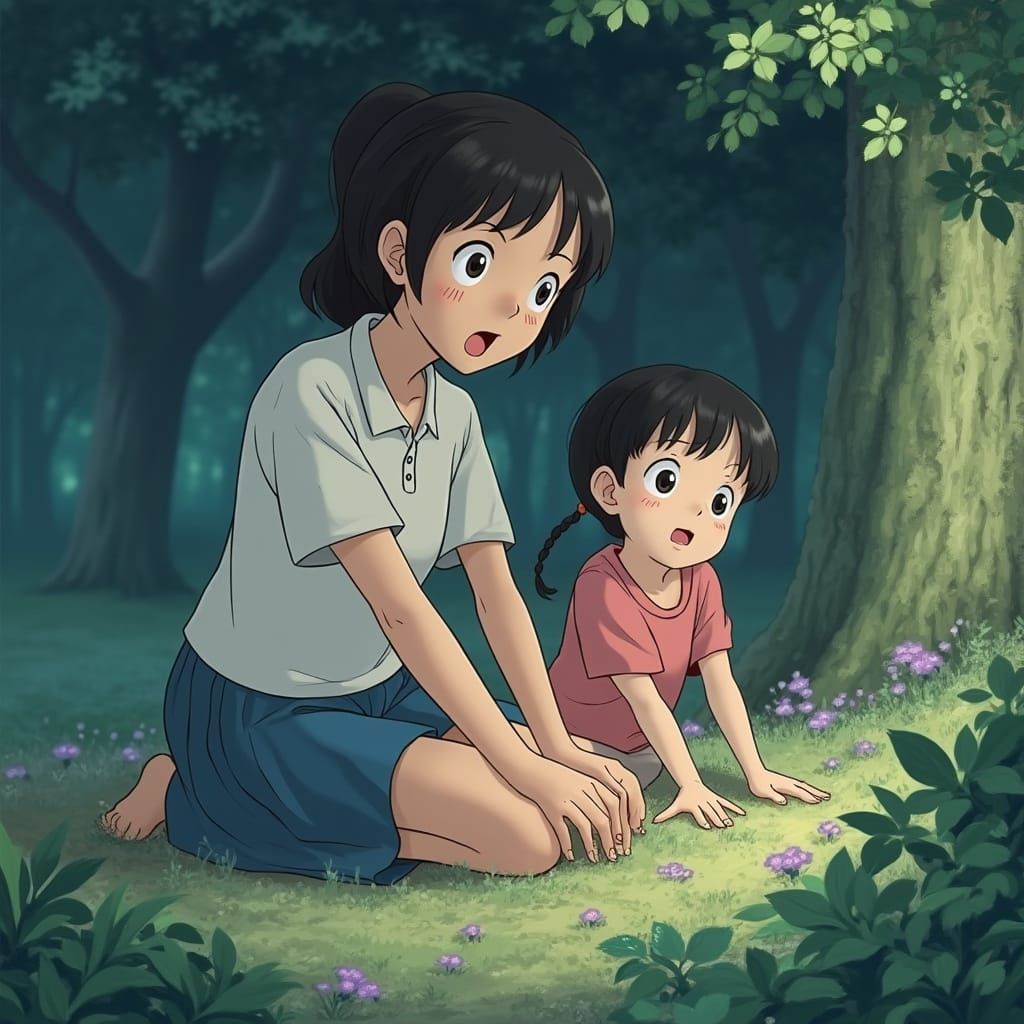 Whimsical Studio Ghibli-Inspired Watercolor Art