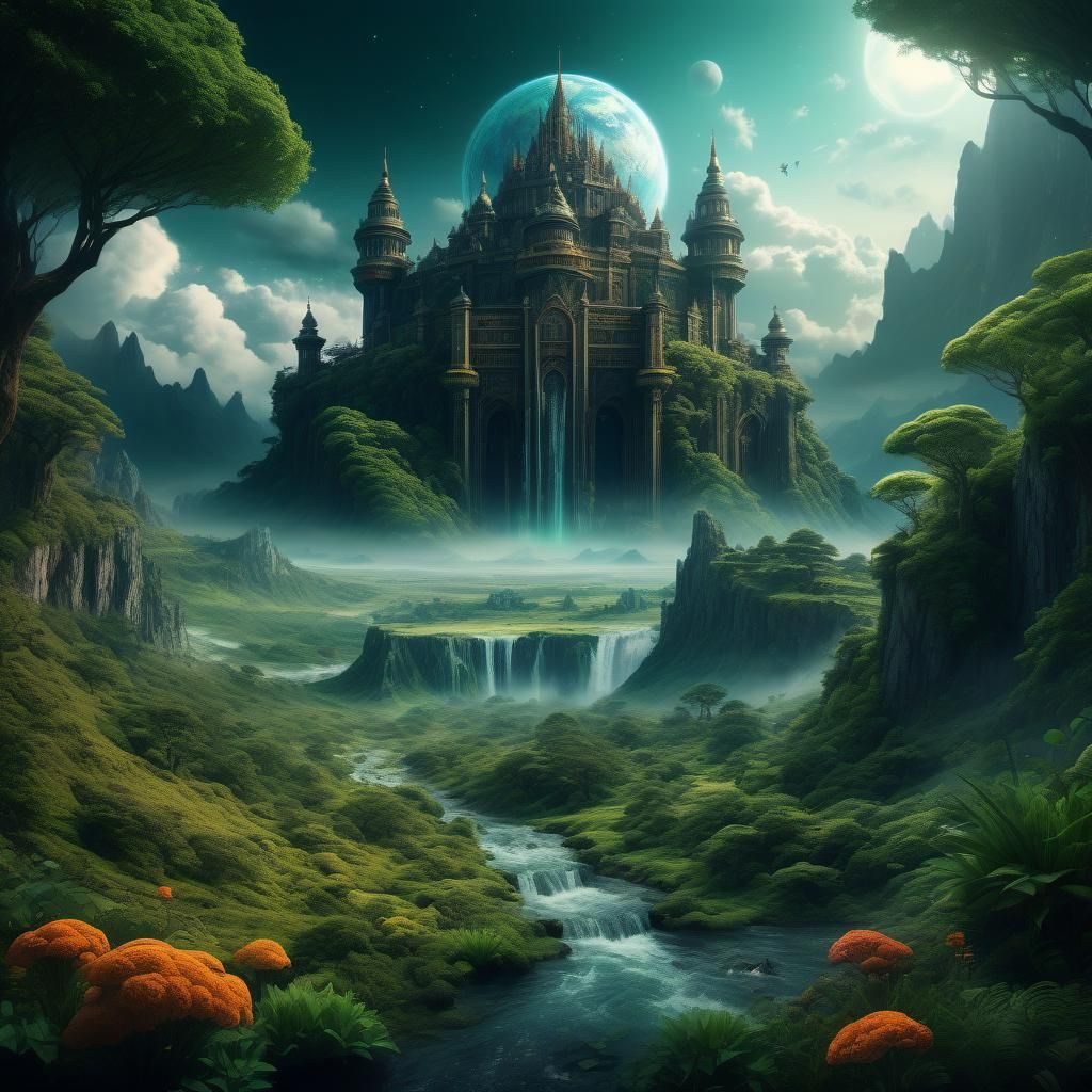 Dramatic Digital Painting of Nature's Splendor