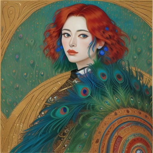 Expressive Portrait of Asian Woman in Abstract Expressionism