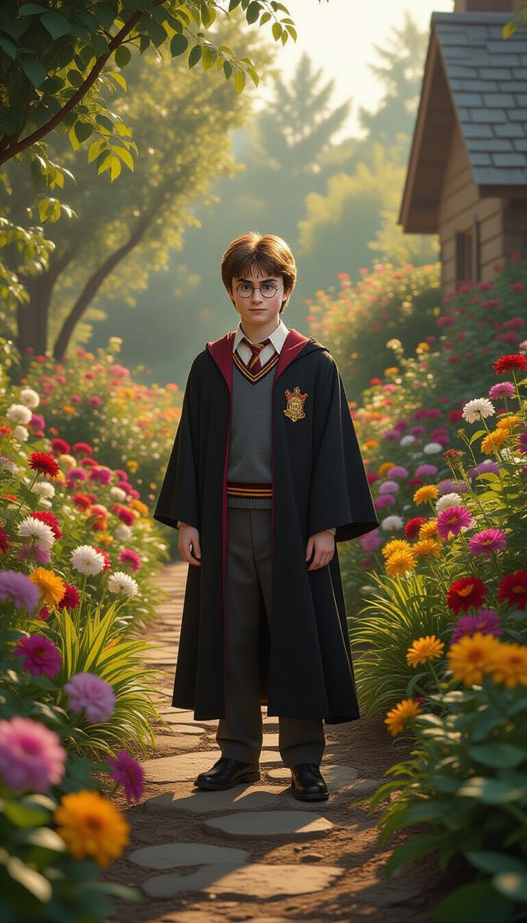 Harry Potter in a Ranch Garden, Digital Art