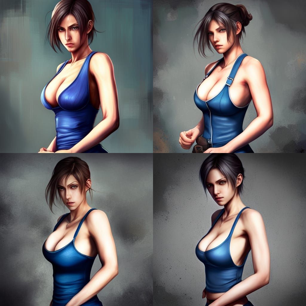 Jill Valentine in Anime Style, Photorealistic Rendering
