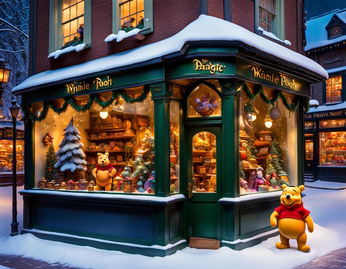Winnie the Pooh at Magic Toy Shop Window