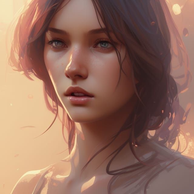 Hyperdetailed Portrait of Girl with Dynamic Lighting