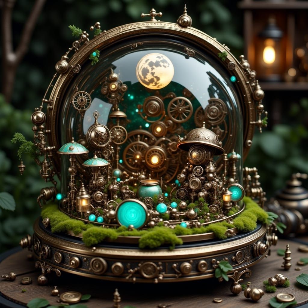 Steampunk Automaton Diorama in Music Box