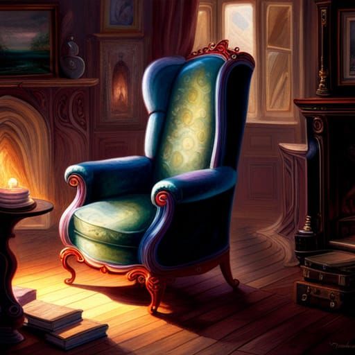 Upholstered Monster Chair in Ethereal Fantasy Style