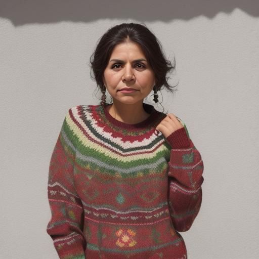 Mexican Woman in Knitted Sweater Portrait