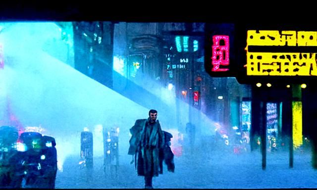 Cyberpunk City Street at Night