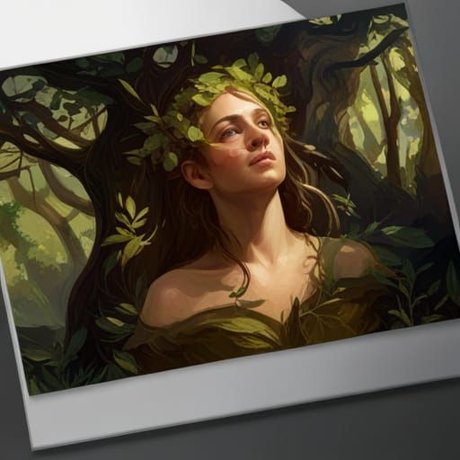 Sunlit Forest Canopy Portrait in Hyperdetailed Style