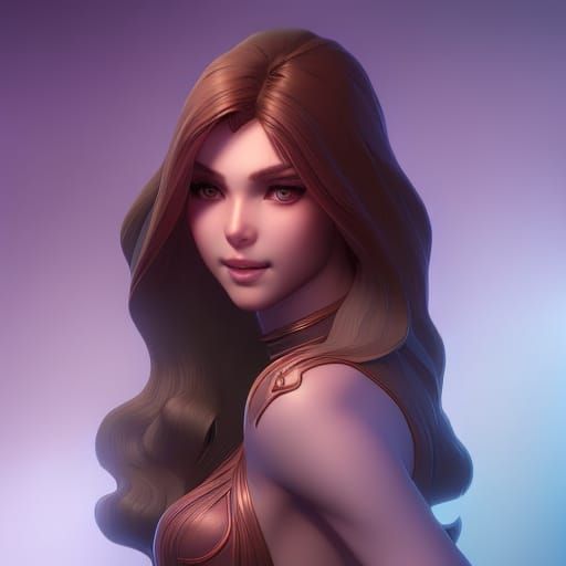 Cute Girl Portrait in Hyperdetailed Digital Art Style