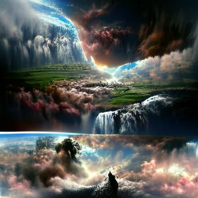 Epic Digital Painting of Heaven and Earth