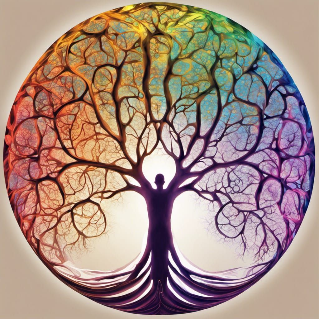 Fractal Spirit Tree with Singing People