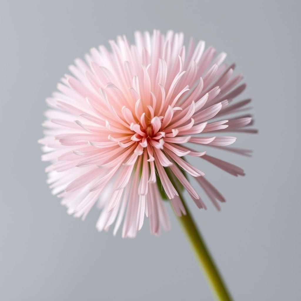 Pale Pink Dandelion in Vibrant Bloom