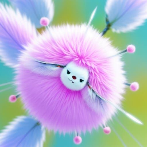 Whimsical Fluffy Alien in Japanese Anime Style