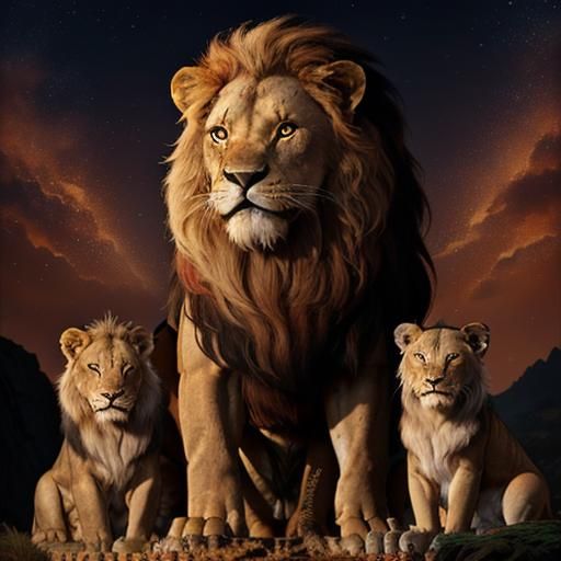 Majestic Lion King on Rocky Outcrop