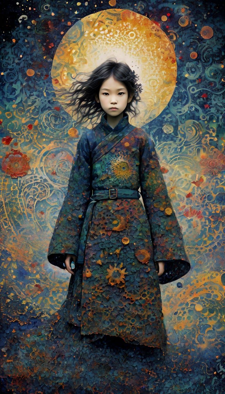 Ethereal Nomadic Landscapes in Vibrant Pointillism