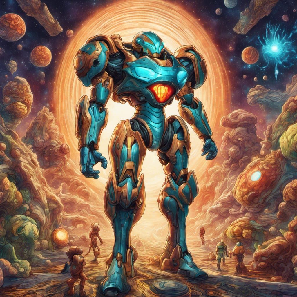 Psychedelic Samus Aran: A Detailed Vision