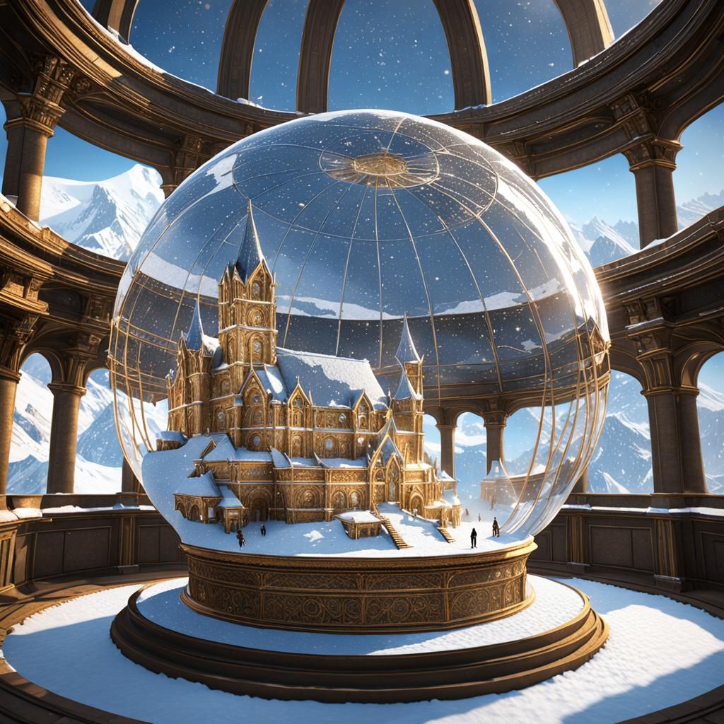 Golden Minas Tirith inside Globe Snow