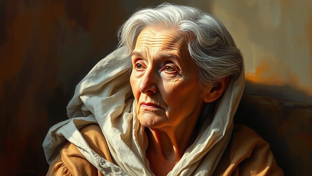 Elegant Lady Lost in Thought, Impressionist Oil Portrait