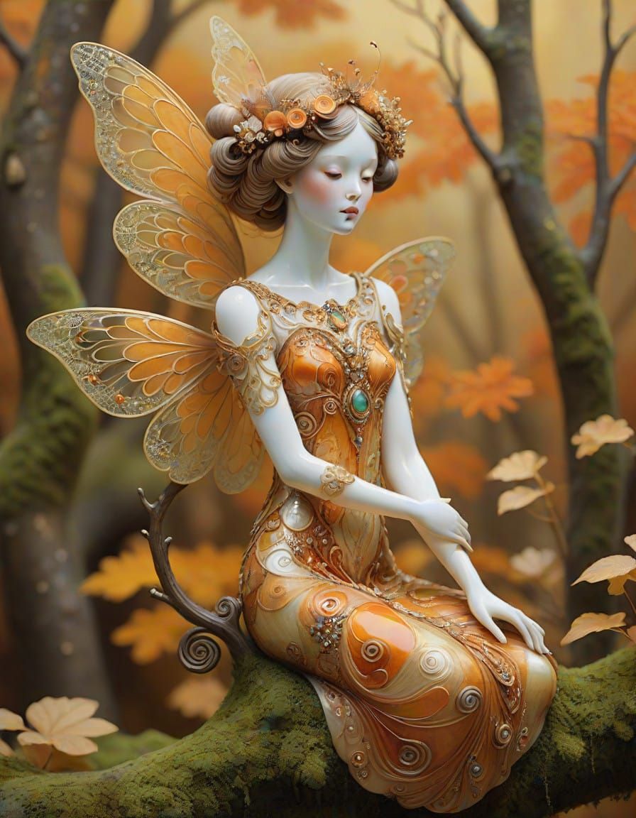 delicate porcelain fey doll