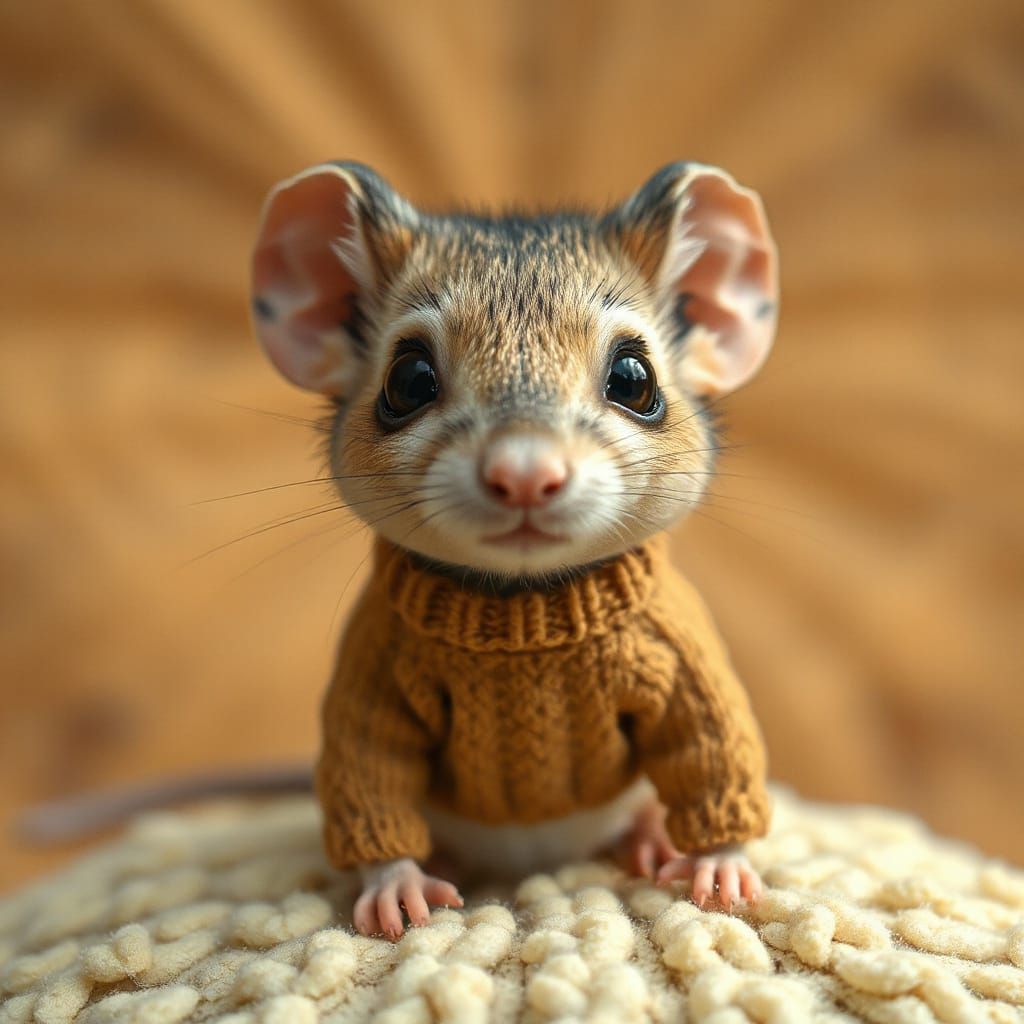 Shy Mouse Portrait in Beatrix Potter Style